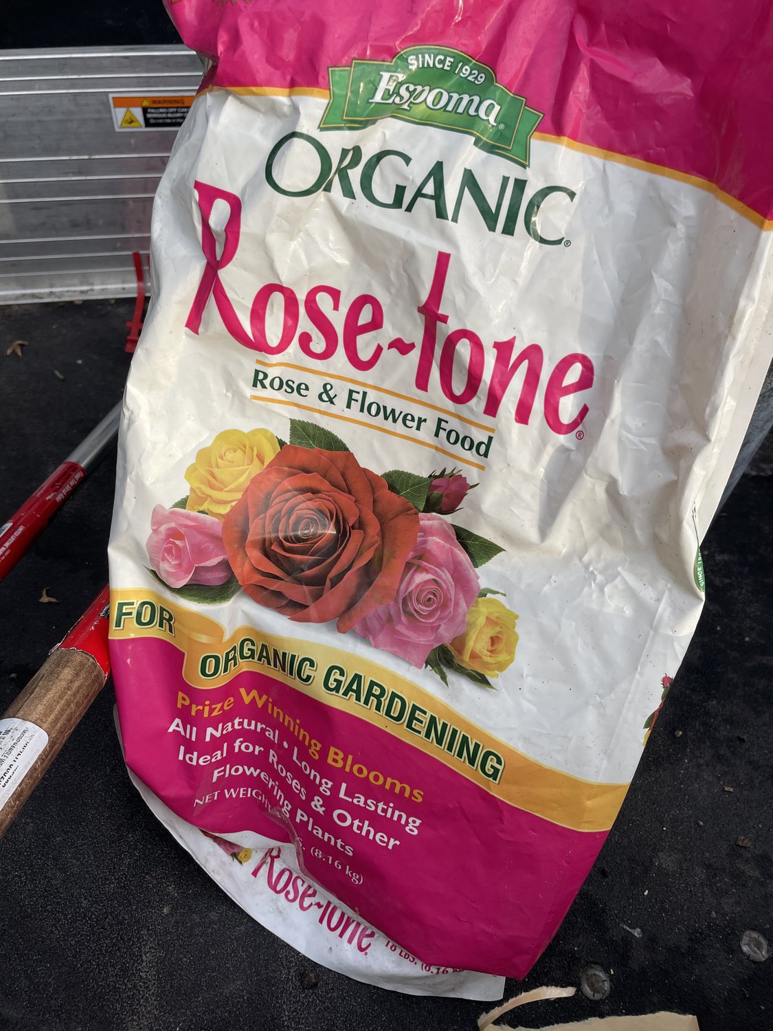 Bag of Espoma organic Rose-tone fertilizer