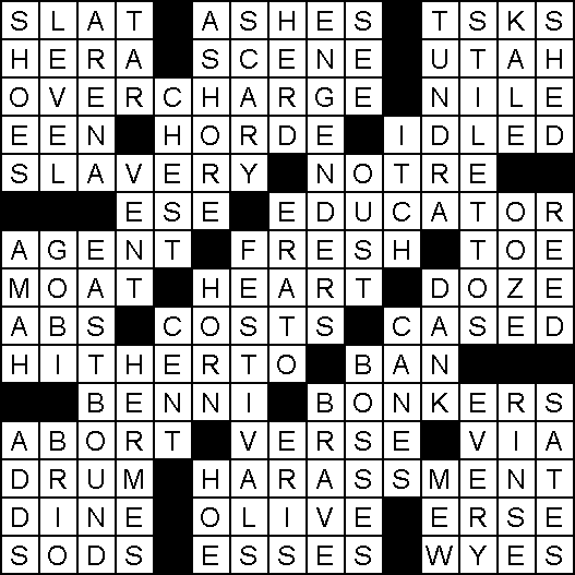 September 2026 crossword puzzle solution