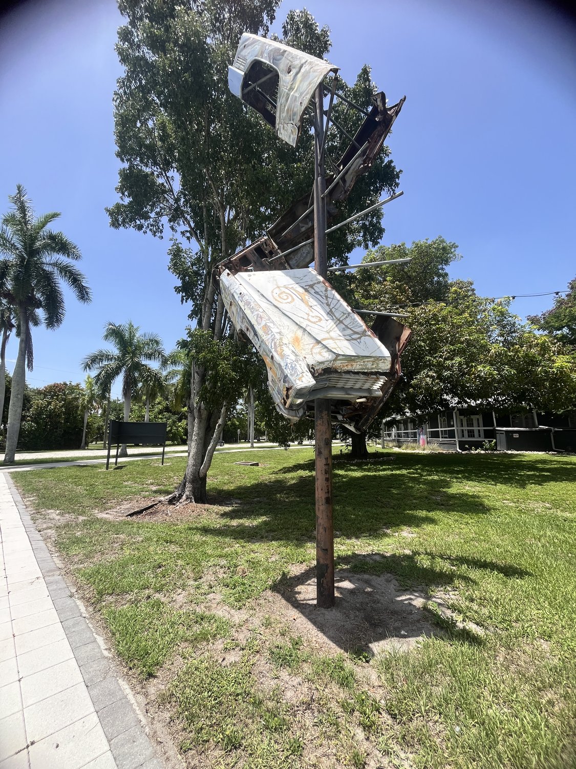 DiGiorgio's Car Helix sculpture damaged by Hurricane Ian