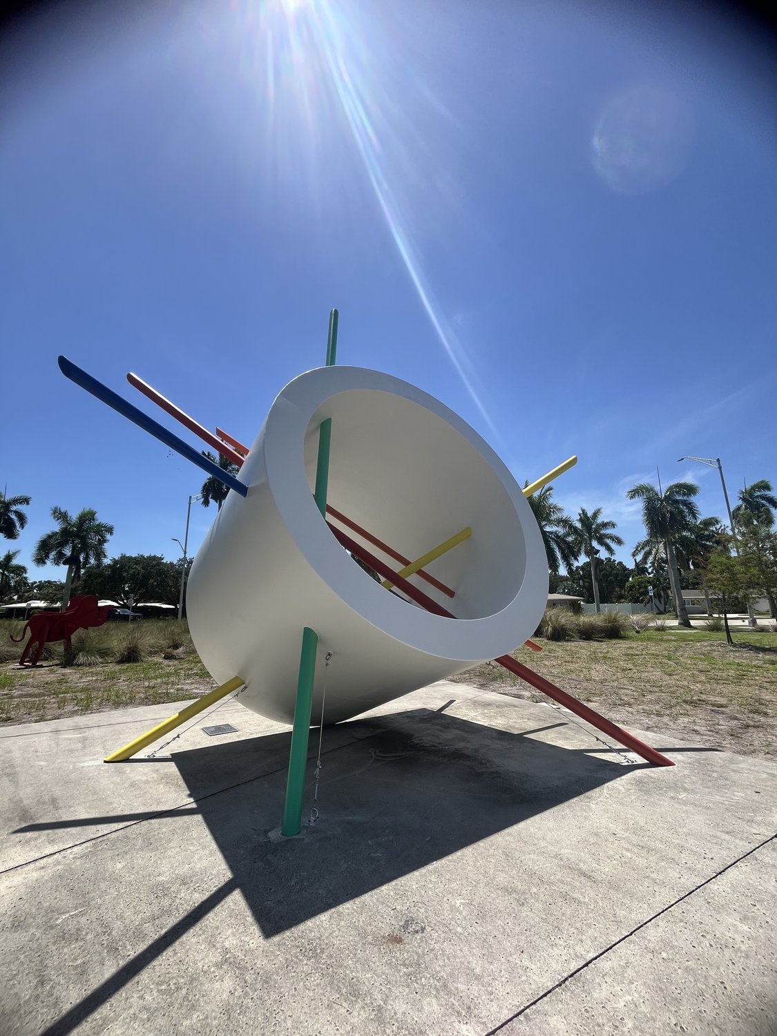 The refinished You Are Here sculpture at the Alliance for the Arts, 2026