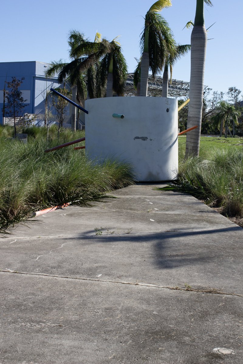 You Are Here sculpture site after Hurricane Ian damage