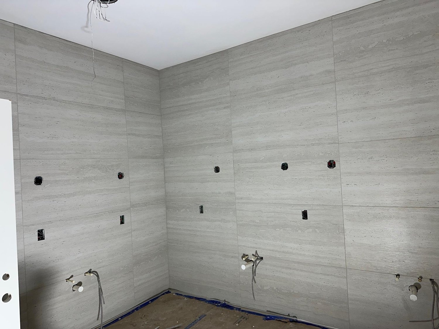 Harbourview restroom with newly installed wall tile