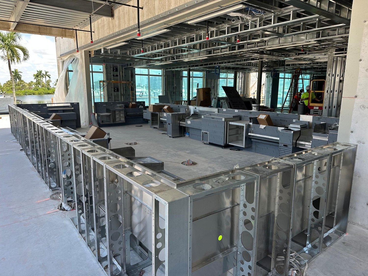 Bar equipment set in place along the Waterside bar
