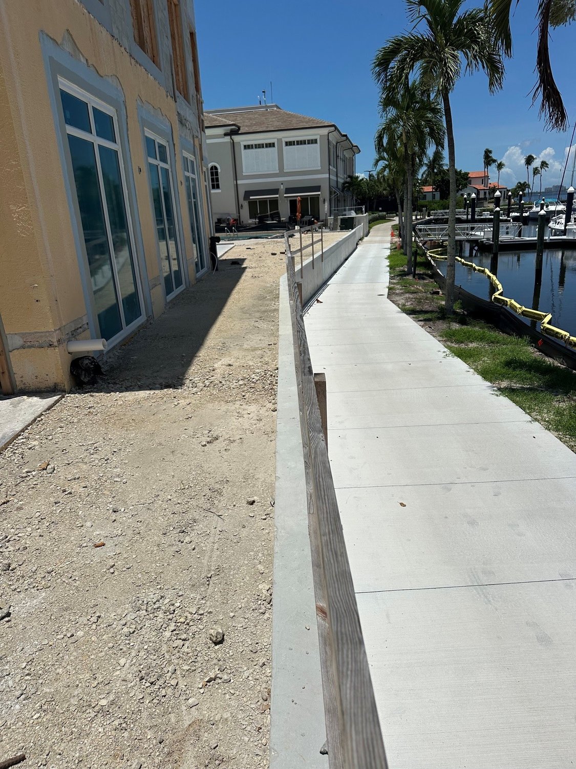 Completed boardwalk running beside the Waterside building