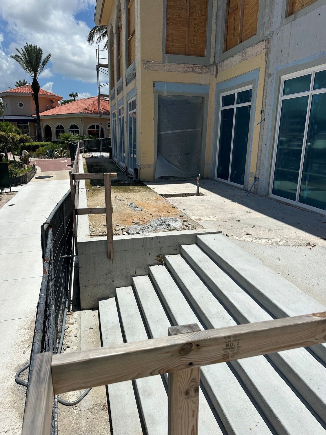 New stairs leading up to the Waterside boardwalk