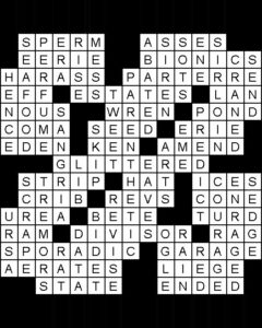 Completed crossword puzzle solution grid for October 2026