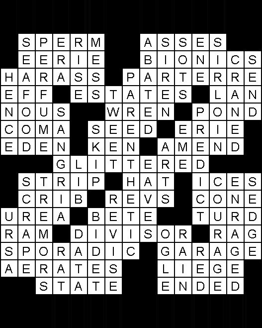 Completed crossword puzzle solution grid for October 2026